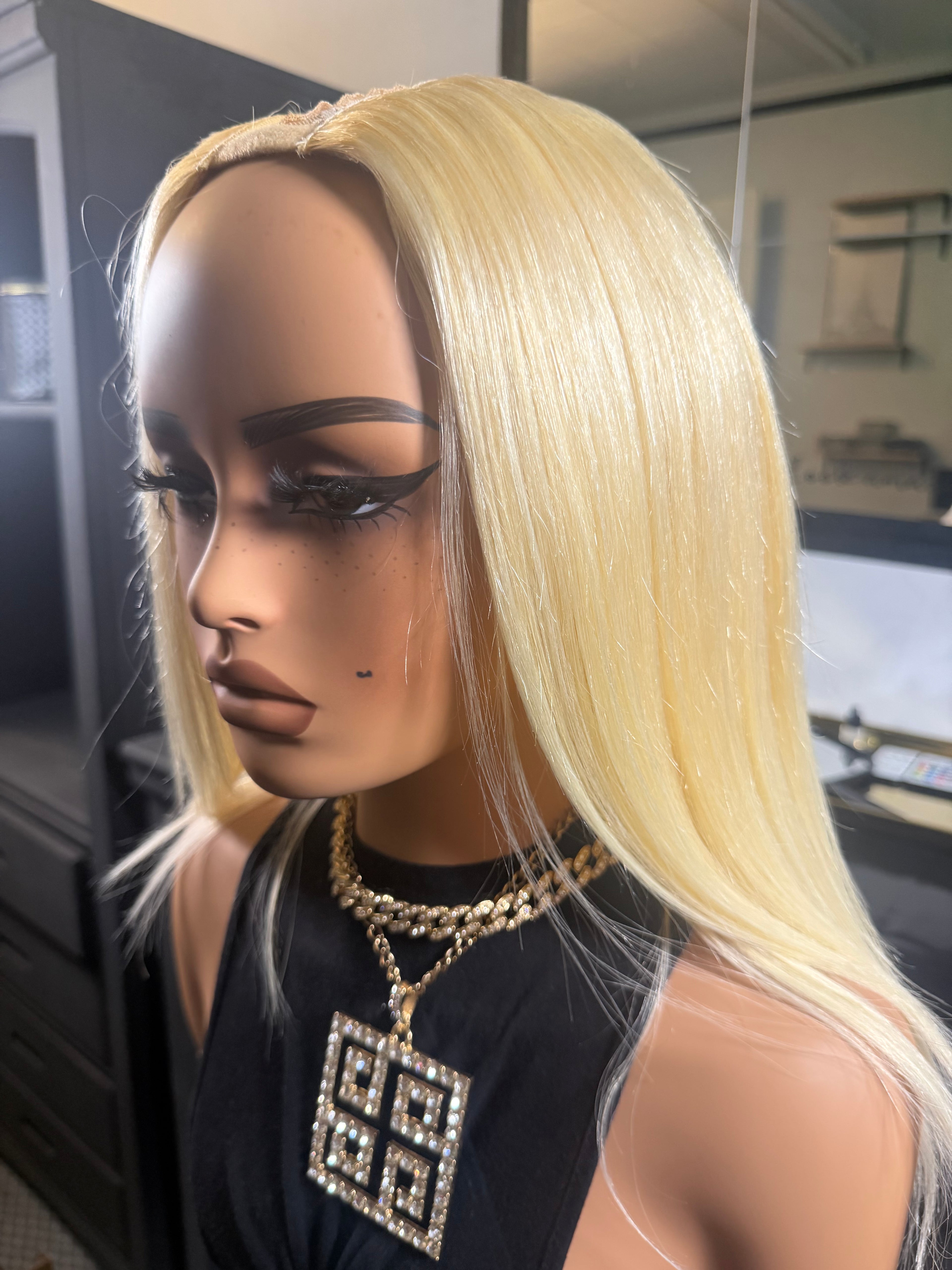 12” Blonde U Part Wig