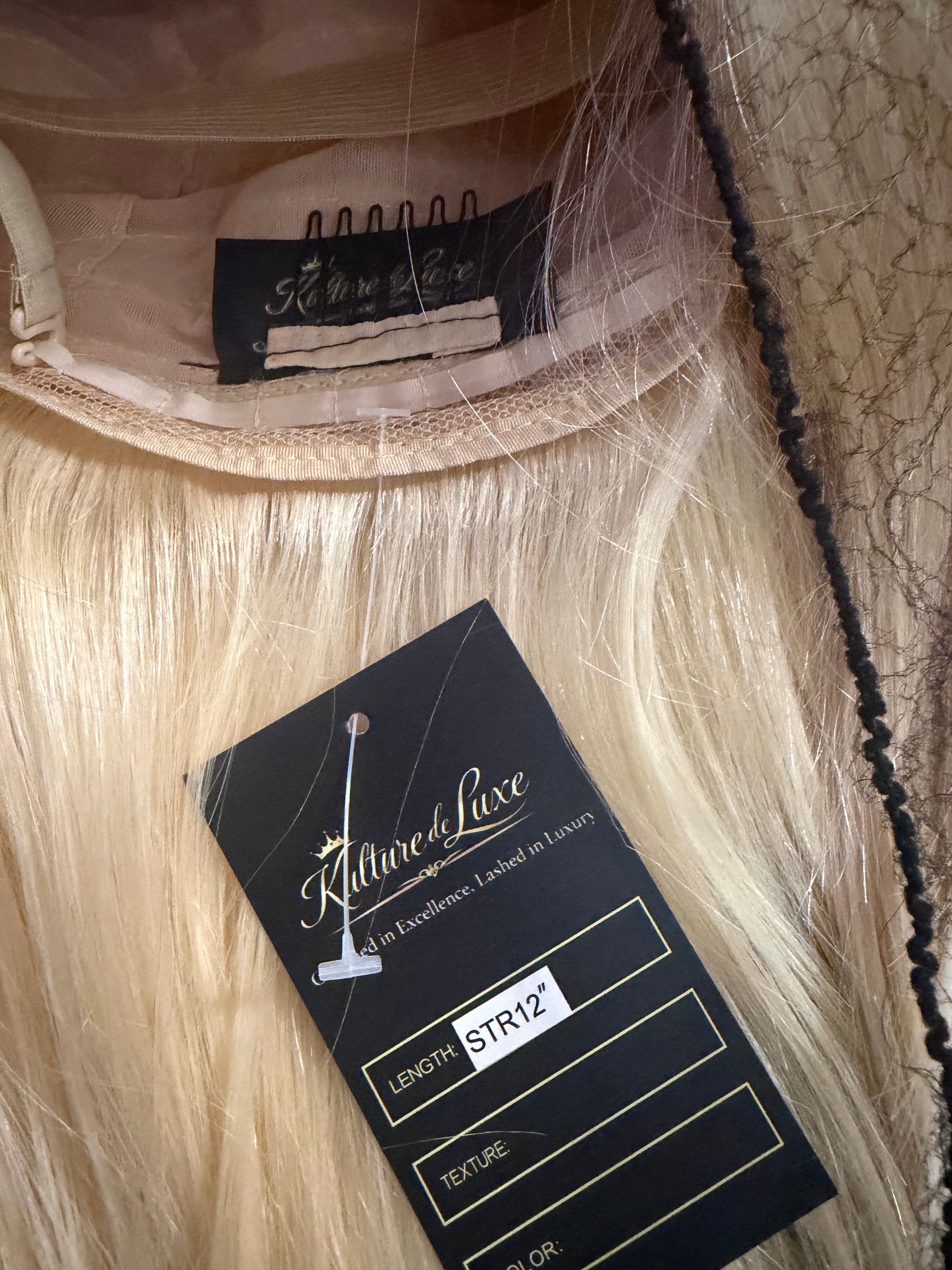 12” Blonde U Part Wig
