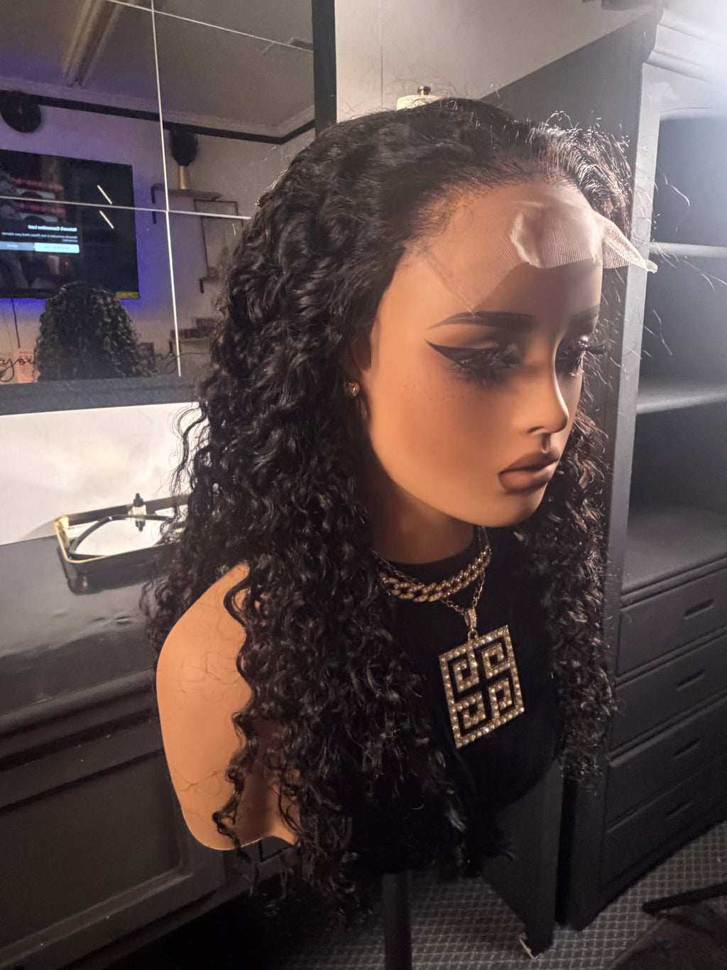 5x5 closure wig cambodian curly 22"