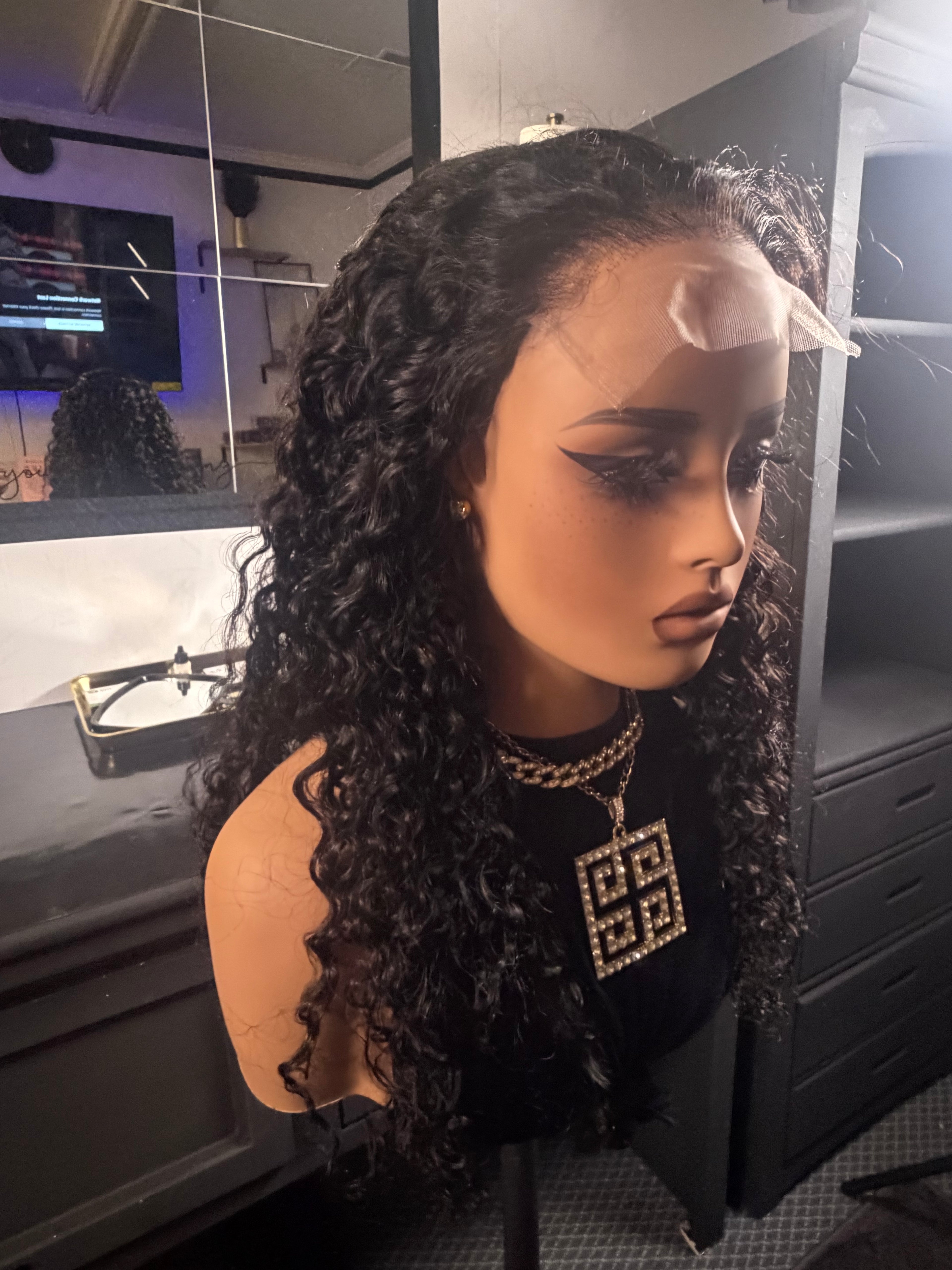 5x5 closure wig cambodian curly 22"